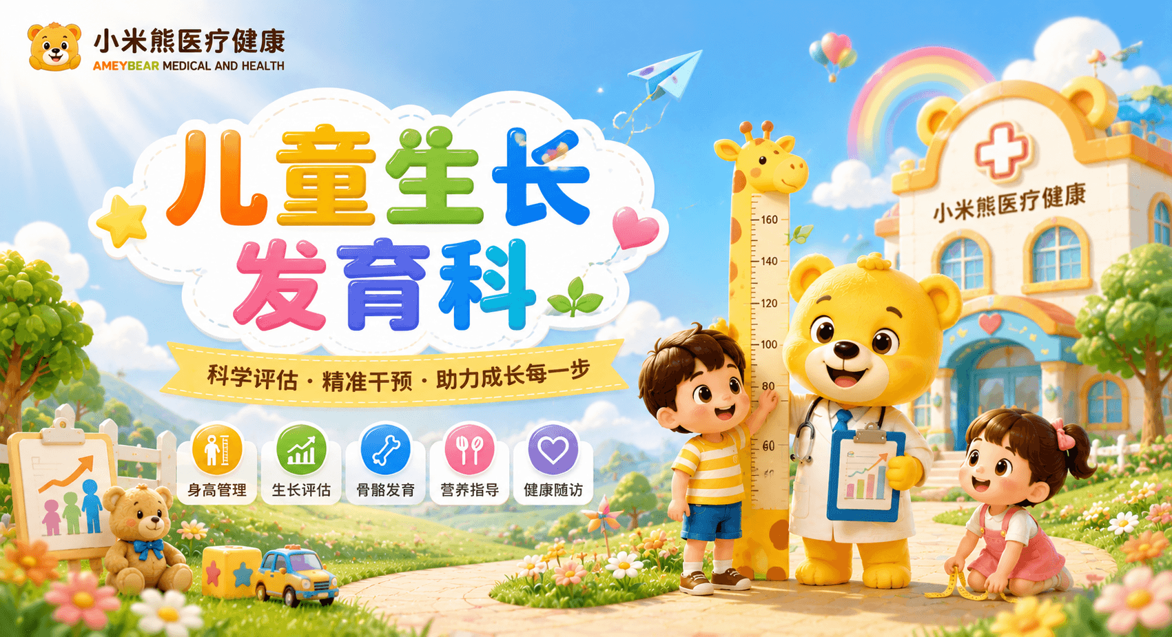 生长发育科，矮小症评估，性早熟检查，骨龄测定，儿童身高管理，生长激素激发试验，肥胖症干预，广州